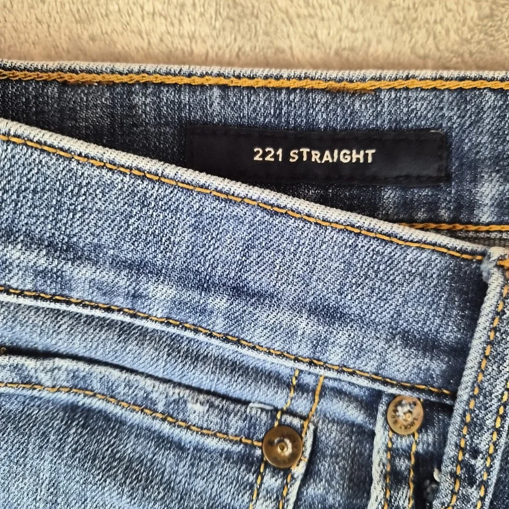 Lucky Brand 221 Straight Jeans Mens 40x30 Blue Denim Classic Fit Stretch